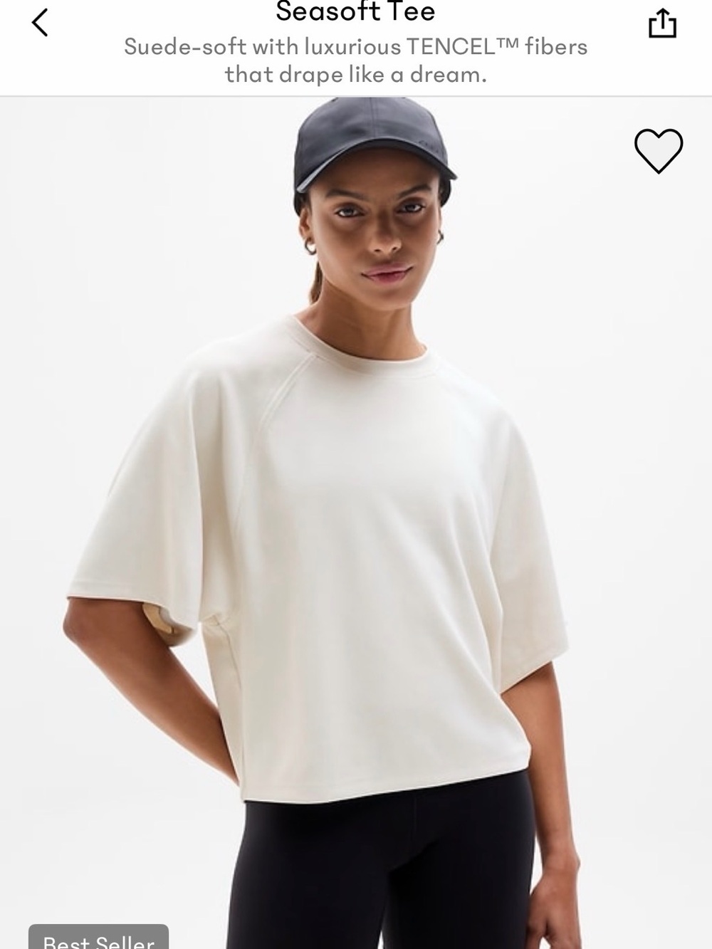 Athleta Seasoft Tee - Cream Relaxed Short-Sleeve Top- never worn!! New!!